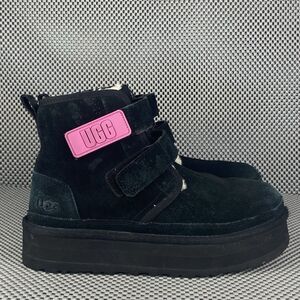 UGG Neumel Platform Boots Womens Size 5 Black Leather Winter Outdoors Casual